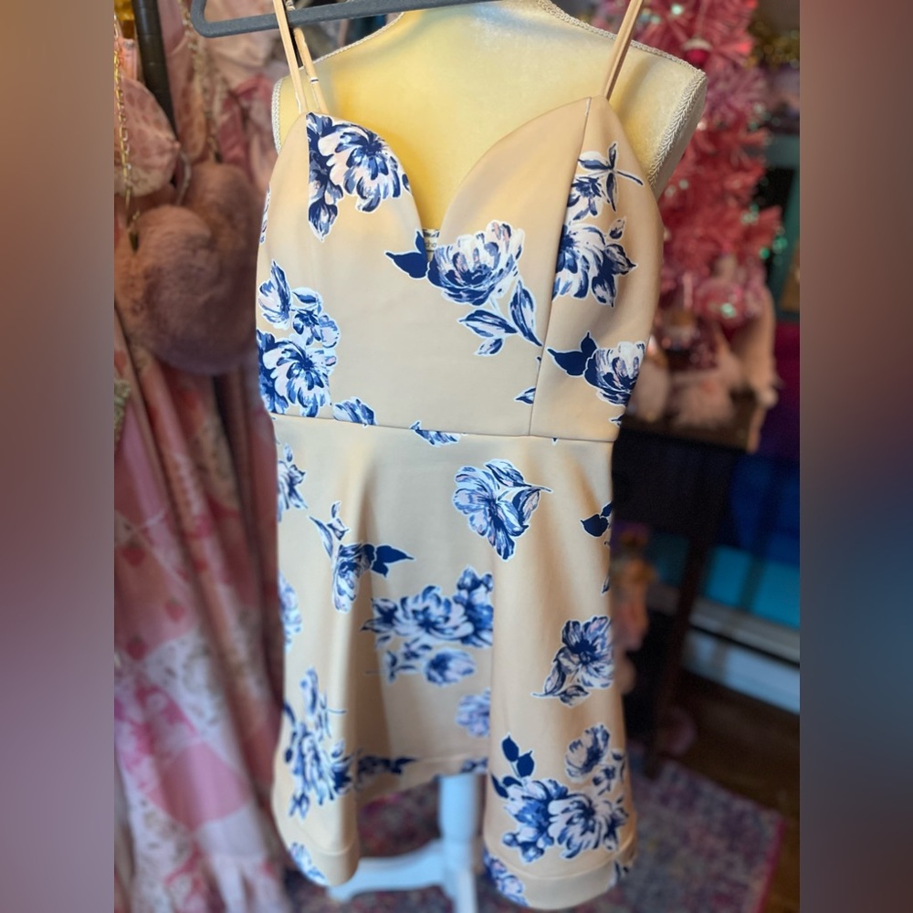 Short floral dress with bodice top sun dress